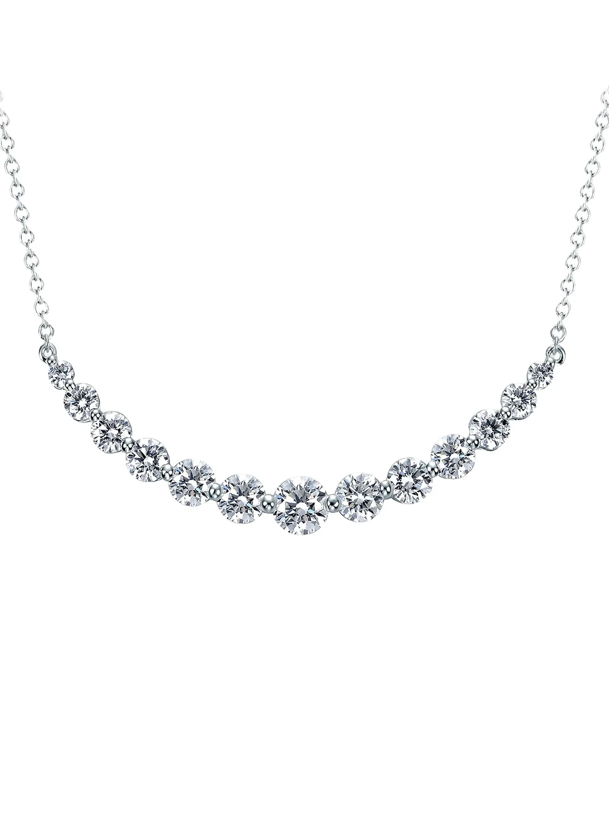 Mémoire Women's Smile 18K White Gold & 2.03-2.13 TCW Diamond Curved Bar Pendant Necklace