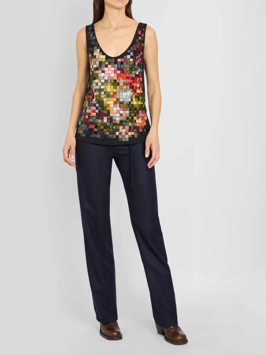 Dries Van Noten Women's Croppy Embellished Cashmere Top | Thumbnail 2 Dries Van Noten Women's Croppy Embellished Cashmere Top | Thumbnail 2