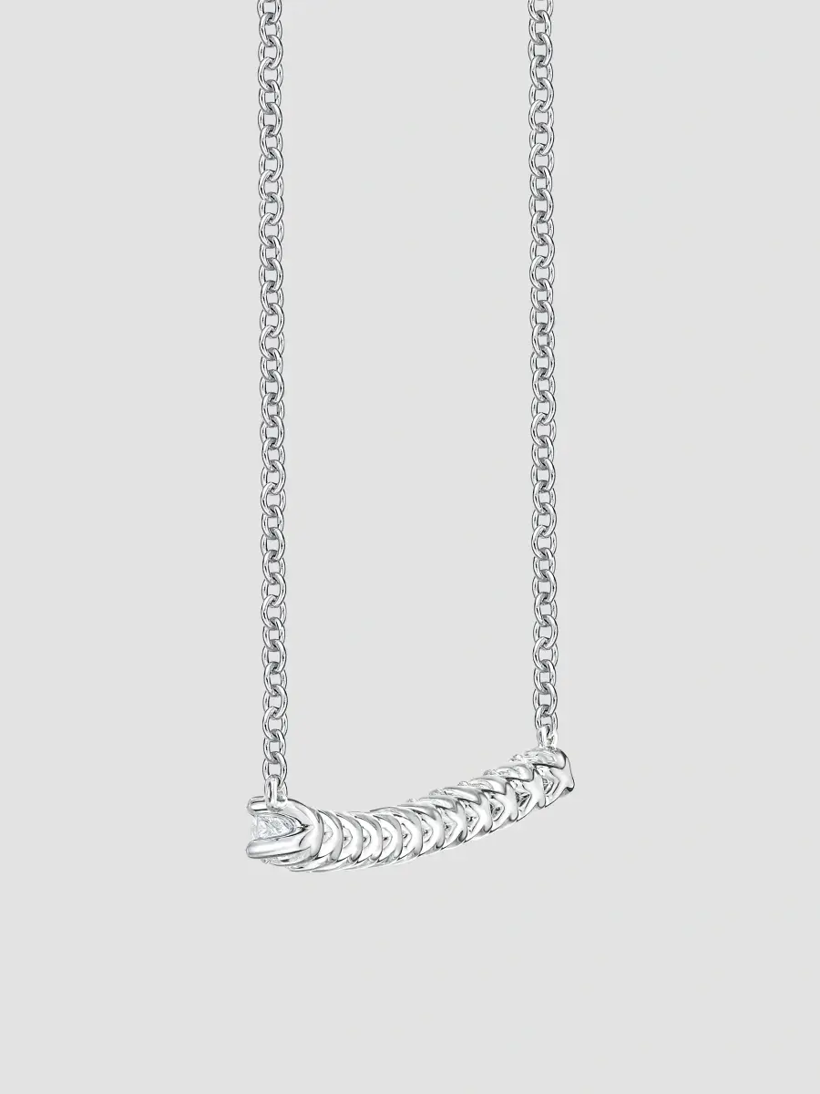 Mémoire Women's 18K White Gold & 0.74-0.83 TCW Diamond Bar Pendant Necklace | Thumbnail 2