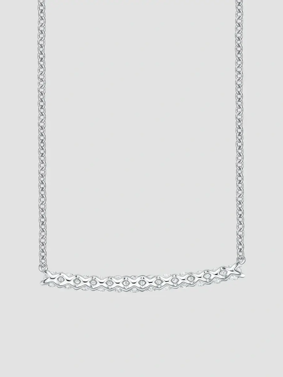 Mémoire Women's 18K White Gold & 0.74-0.83 TCW Diamond Bar Pendant Necklace | Thumbnail 3