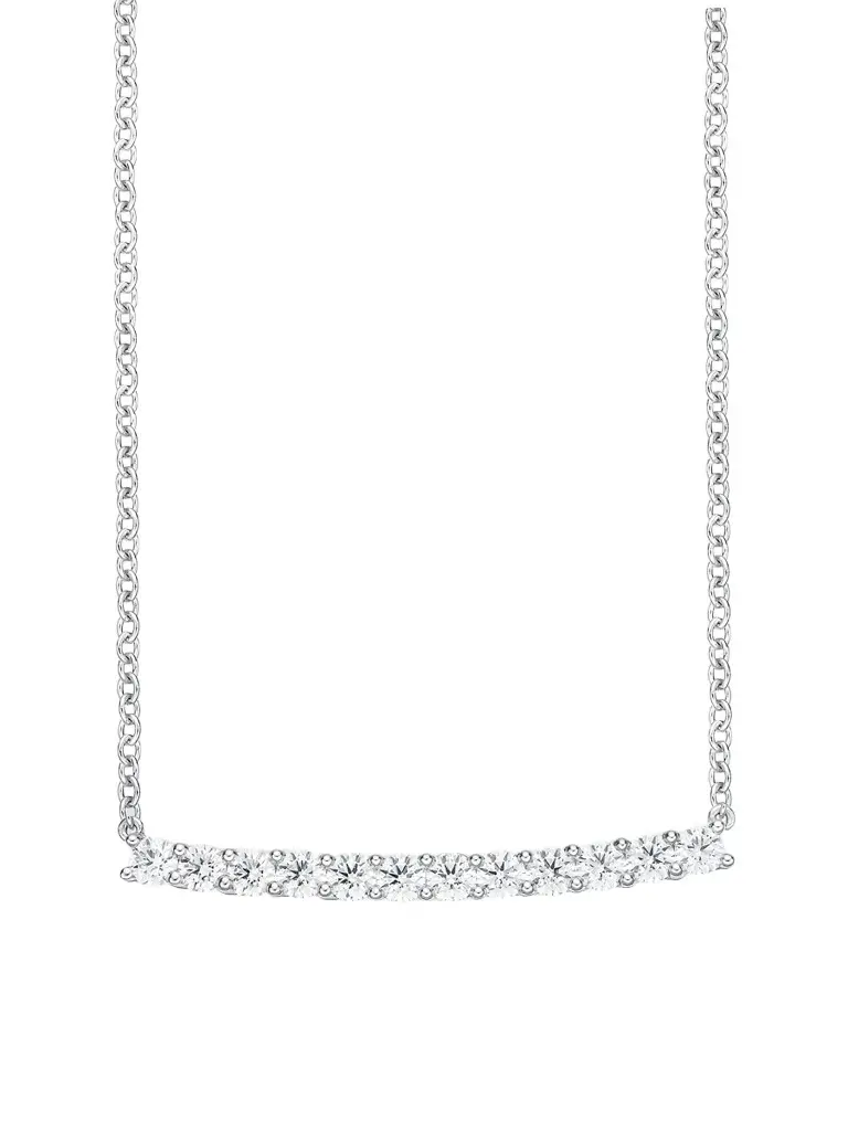 Women's 18K White Gold & 0.74-0.83 TCW Diamond Bar Pendant Necklace Women's 18K White Gold & 0.74-0.83 TCW Diamond Bar Pendant Necklace