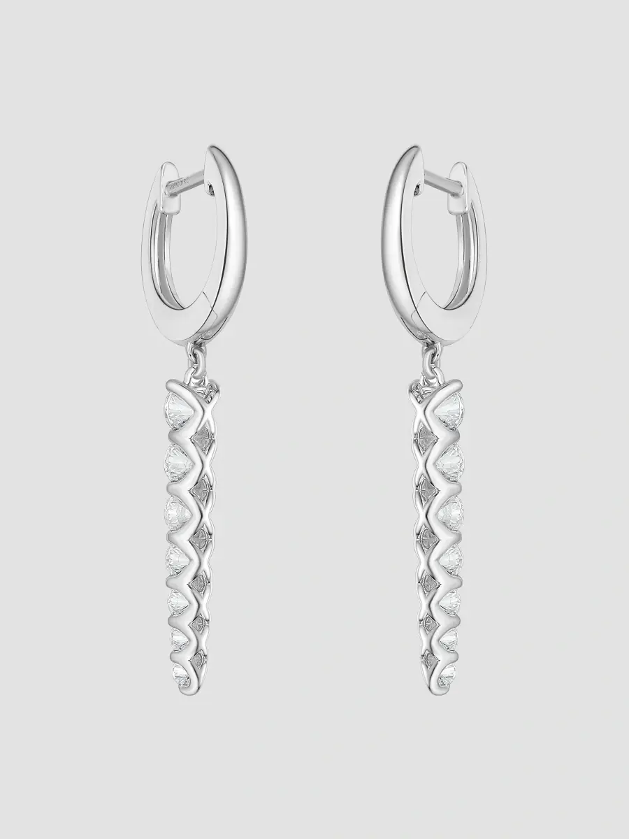 Mémoire Women's Identity 18K White Gold & 0.94-1.05 TCW Diamond Linear Drop Earrings | Thumbnail 2 Mémoire Women's Identity 18K White Gold & 0.94-1.05 TCW Diamond Linear Drop Earrings | Thumbnail 2