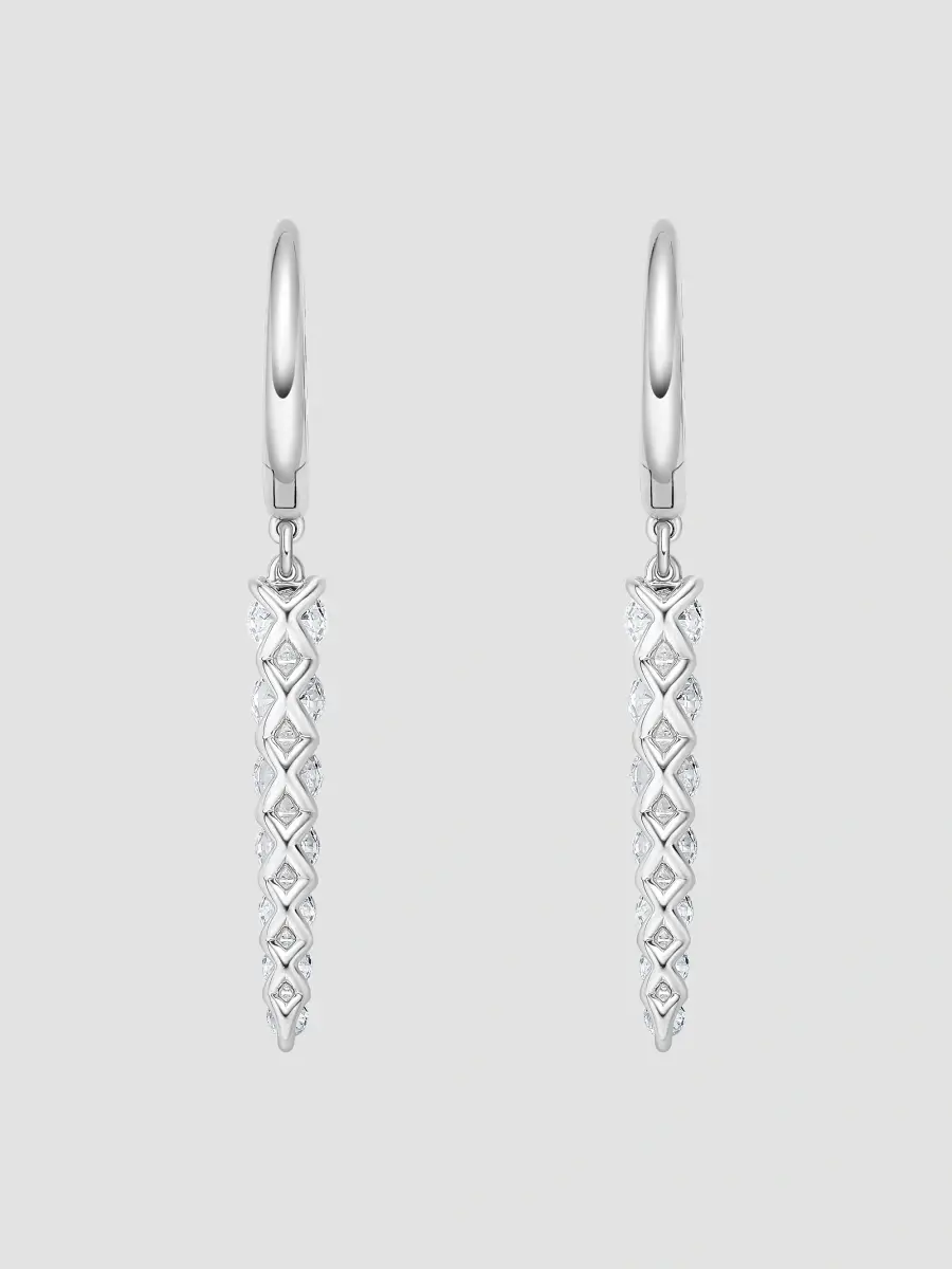 Mémoire Women's Identity 18K White Gold & 0.94-1.05 TCW Diamond Linear Drop Earrings | Thumbnail 3 Mémoire Women's Identity 18K White Gold & 0.94-1.05 TCW Diamond Linear Drop Earrings | Thumbnail 3