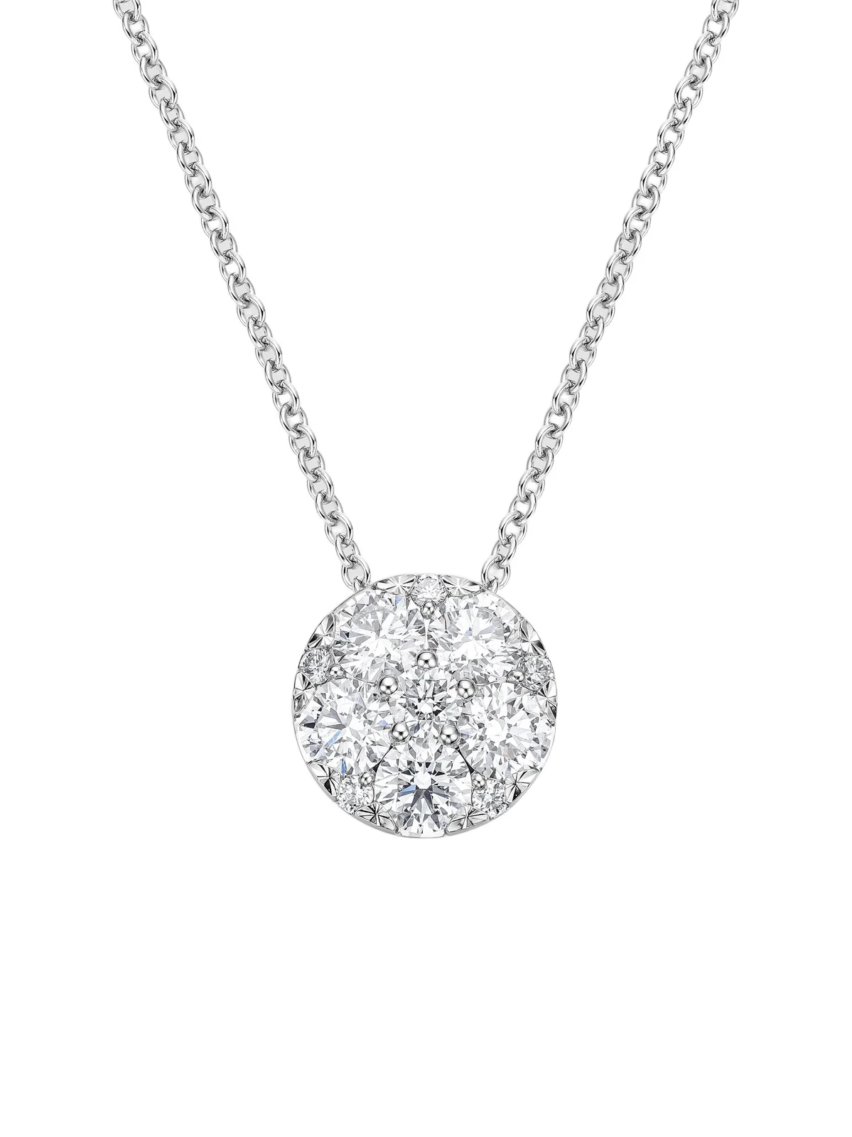 Mémoire Women's Harmony 18K White Gold & 0.96-1.08 TCW Diamond Cluster Pendant Necklace