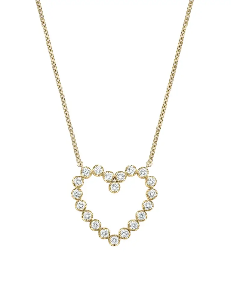 Women's Essentials 18K Yellow Gold & 0.39-0.46 TCW Diamond Heart Pendant Necklace