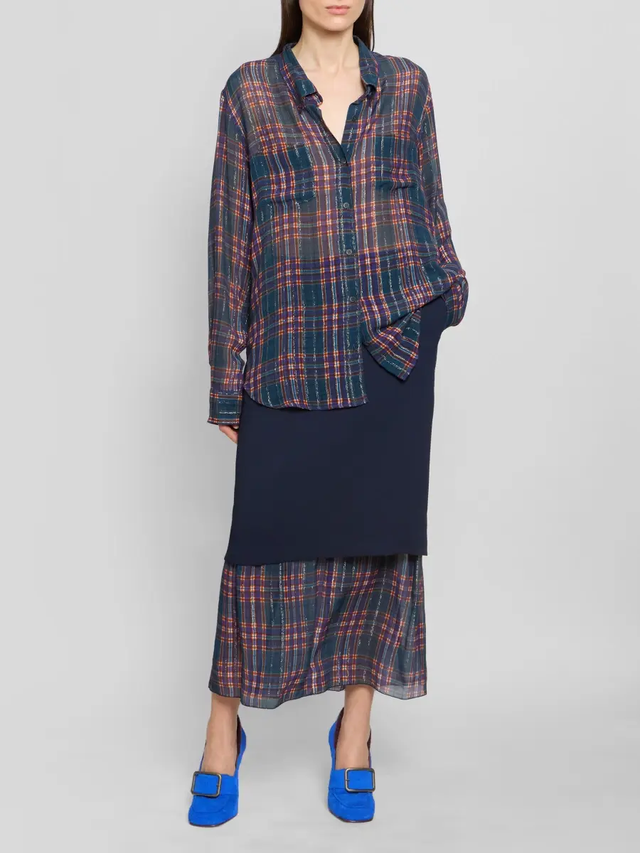 Dries Van Noten Women's Cheers Plaid Oversized Shirt | Thumbnail 2 Dries Van Noten Women's Cheers Plaid Oversized Shirt | Thumbnail 2