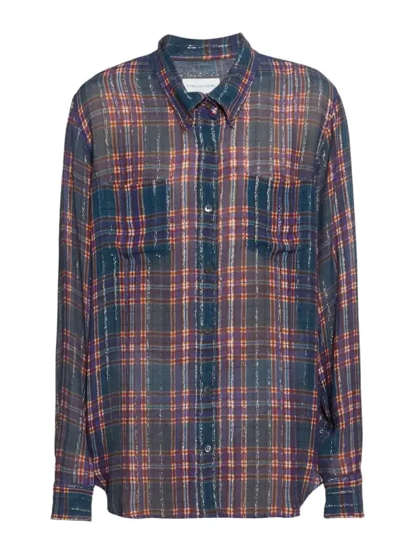 Dries Van Noten Women's Cheers Plaid Oversized Shirt