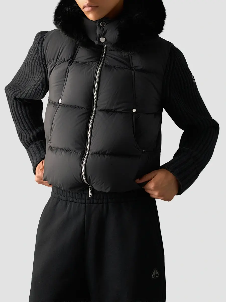Moose Knuckles Women's Mixed-Media Faux Fur-Trim Hooded Down Jacket | Thumbnail 4 Moose Knuckles Women's Mixed-Media Faux Fur-Trim Hooded Down Jacket | Thumbnail 4