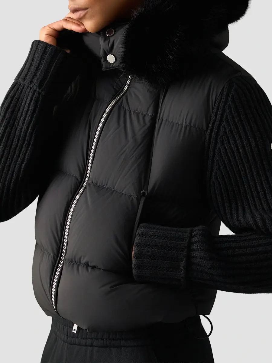 Moose Knuckles Women's Mixed-Media Faux Fur-Trim Hooded Down Jacket | Thumbnail 5 Moose Knuckles Women's Mixed-Media Faux Fur-Trim Hooded Down Jacket | Thumbnail 5