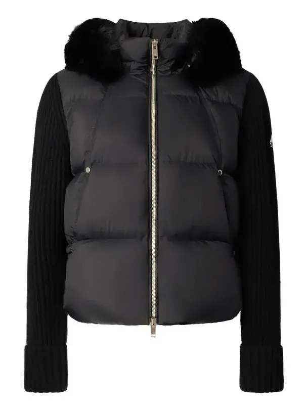 Women's Mixed-Media Faux Fur-Trim Hooded Down Jacket Women's Mixed-Media Faux Fur-Trim Hooded Down Jacket