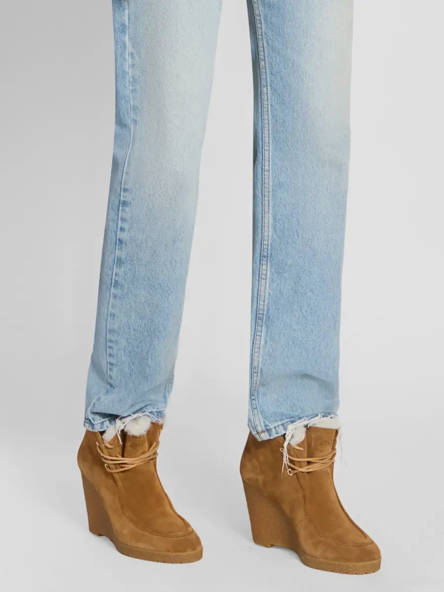 Isabel Marant Women's Cylia Shearling-Trim Suede Ankle Boots | Thumbnail 2