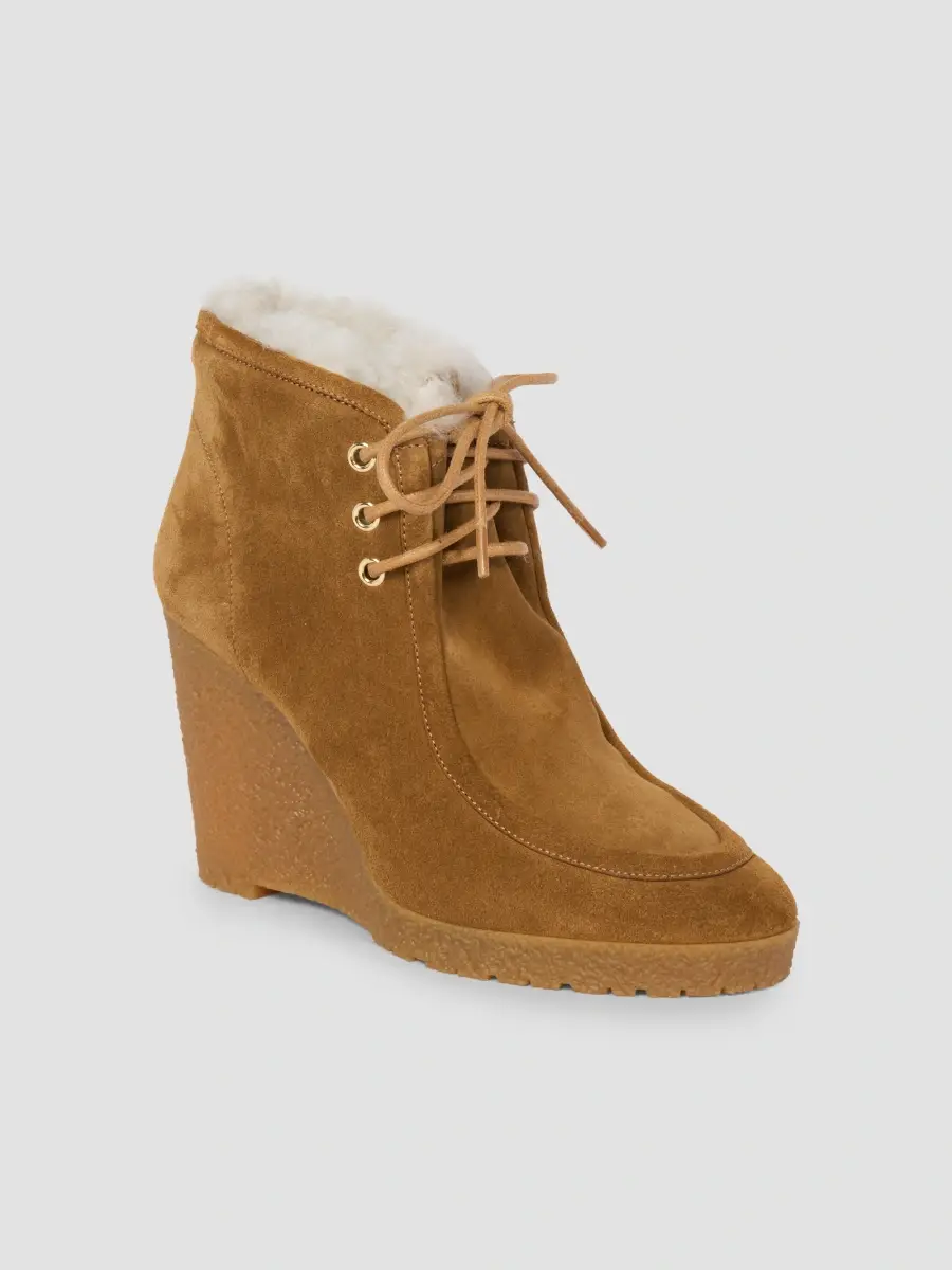 Isabel Marant Women's Cylia Shearling-Trim Suede Ankle Boots | Thumbnail 3