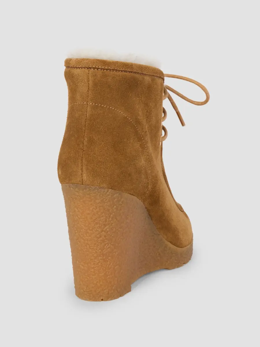 Isabel Marant Women's Cylia Shearling-Trim Suede Ankle Boots | Thumbnail 4