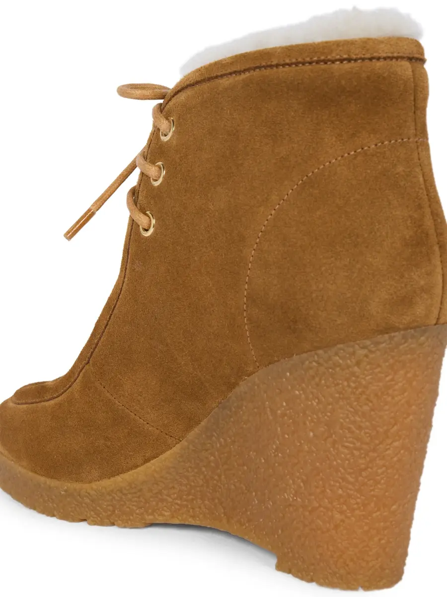 Isabel Marant Women's Cylia Shearling-Trim Suede Ankle Boots | Thumbnail 6