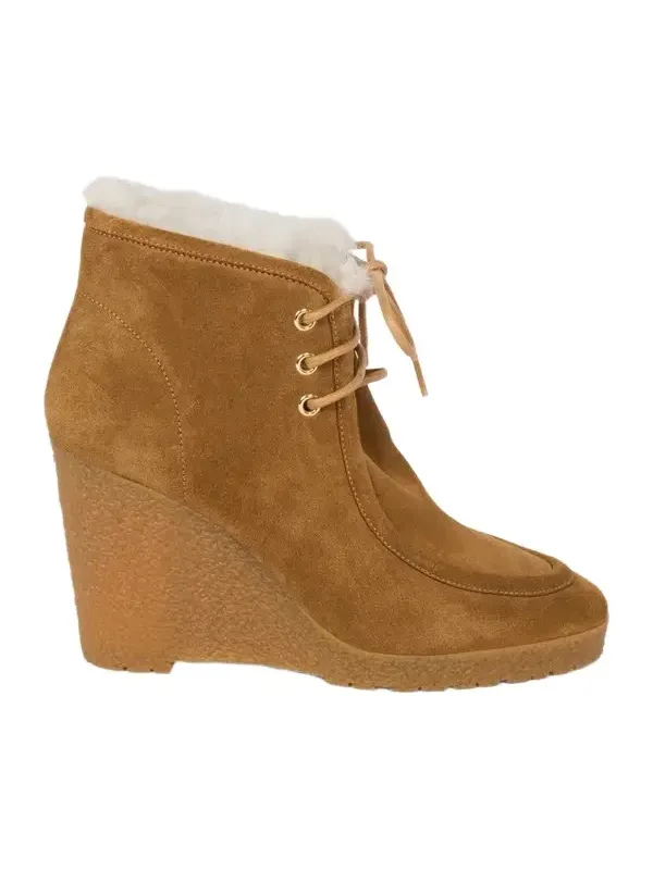 Women's Cylia Shearling-Trim Suede Ankle Boots