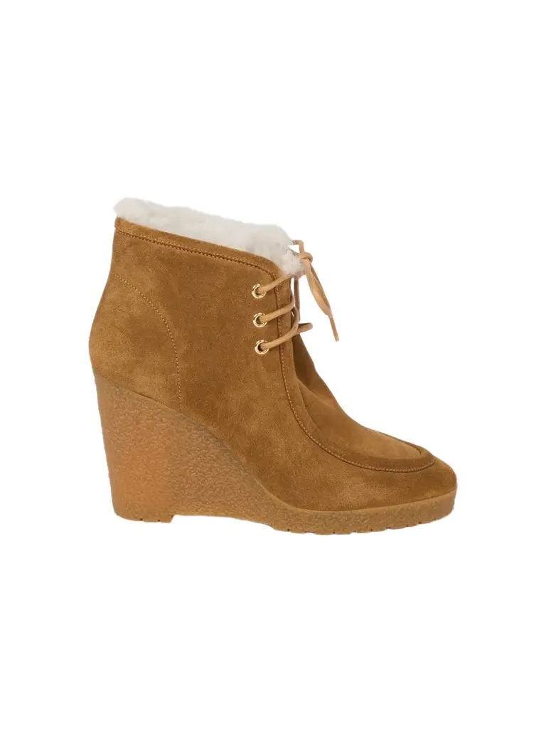 Isabel Marant Women's Cylia Shearling-Trim Suede Ankle Boots