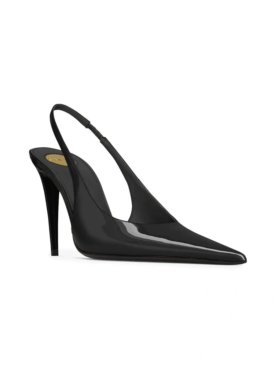 Saint Laurent Women's Patent Leather Guermantes Slingback Pumps | Thumbnail 2 Saint Laurent Women's Patent Leather Guermantes Slingback Pumps | Thumbnail 2
