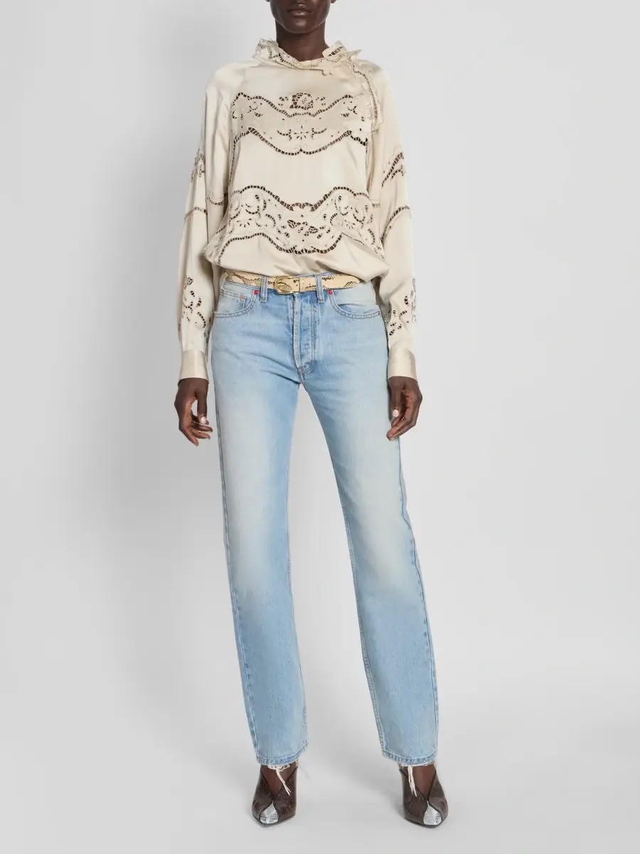 Isabel Marant Women's Enelia Embroidered Stretch-Silk Top | Thumbnail 2 Isabel Marant Women's Enelia Embroidered Stretch-Silk Top | Thumbnail 2