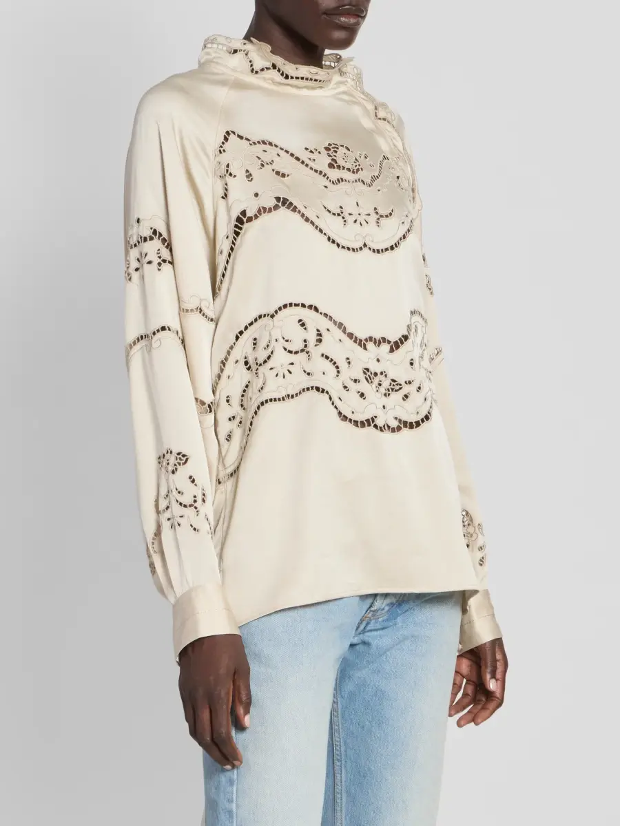 Isabel Marant Women's Enelia Embroidered Stretch-Silk Top | Thumbnail 4 Isabel Marant Women's Enelia Embroidered Stretch-Silk Top | Thumbnail 4