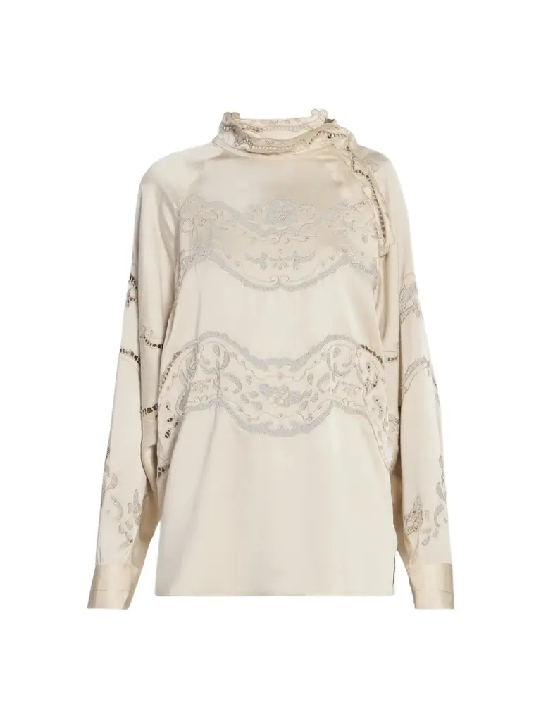 Women's Enelia Embroidered Stretch-Silk Top Women's Enelia Embroidered Stretch-Silk Top