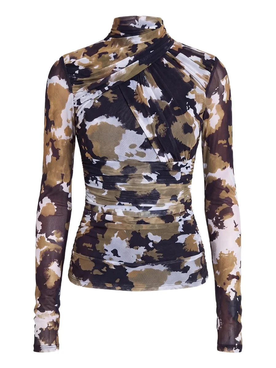 Women's Ivy Mesh Gathered Long Sleeve Top Women's Ivy Mesh Gathered Long Sleeve Top