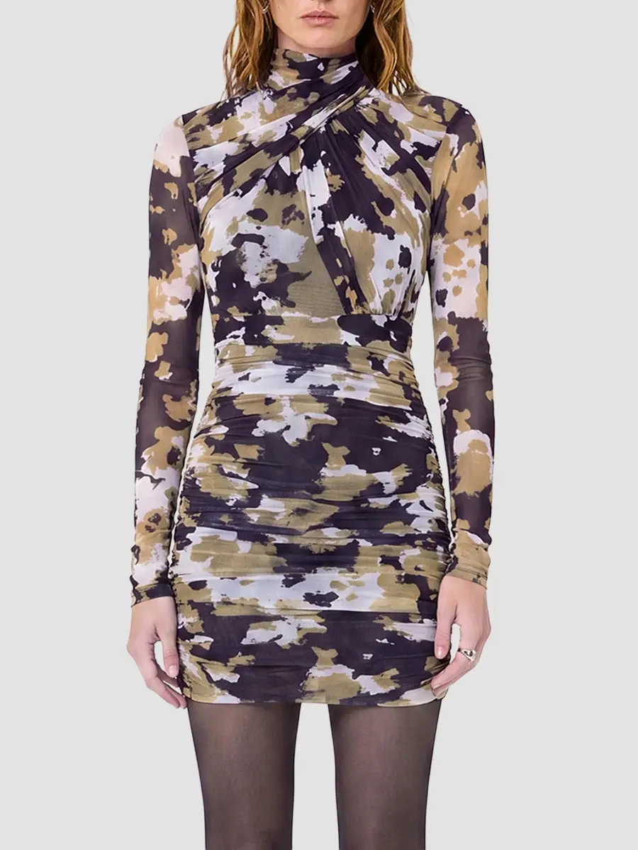 Nicholas the Label Women's Kaia Mesh Gathered Mini Dress | Thumbnail 2