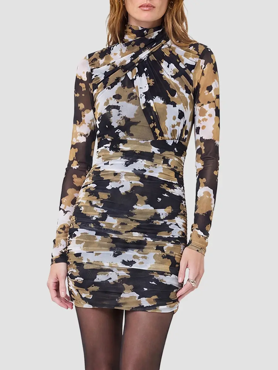 Nicholas the Label Women's Kaia Mesh Gathered Mini Dress | Thumbnail 4