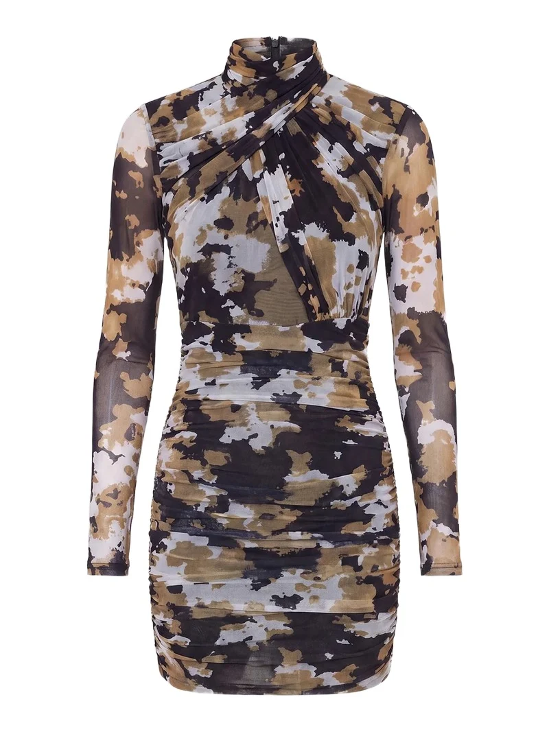 Women's Kaia Mesh Gathered Mini Dress Women's Kaia Mesh Gathered Mini Dress