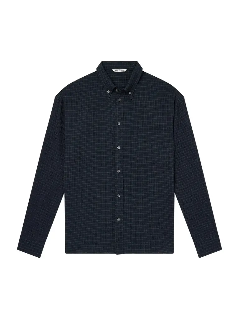 A Kind Of Guise Banita Button-Down Collar Checked Organic Cotton-Seersucker Shirt - Men
