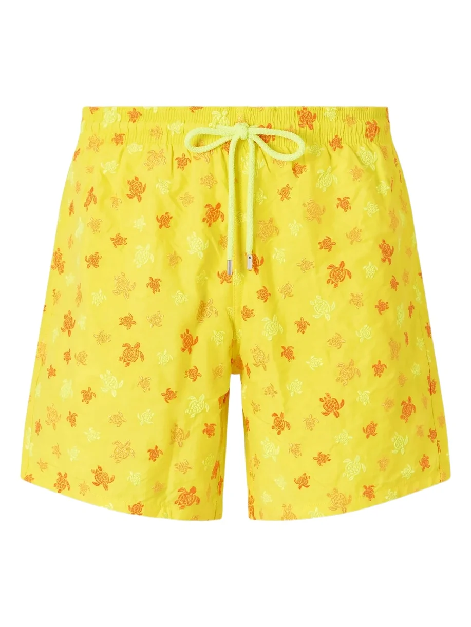 Vilebrequin Mistral Straight-Leg Mid-Length Embroidered Recycled Swim Shorts - Men