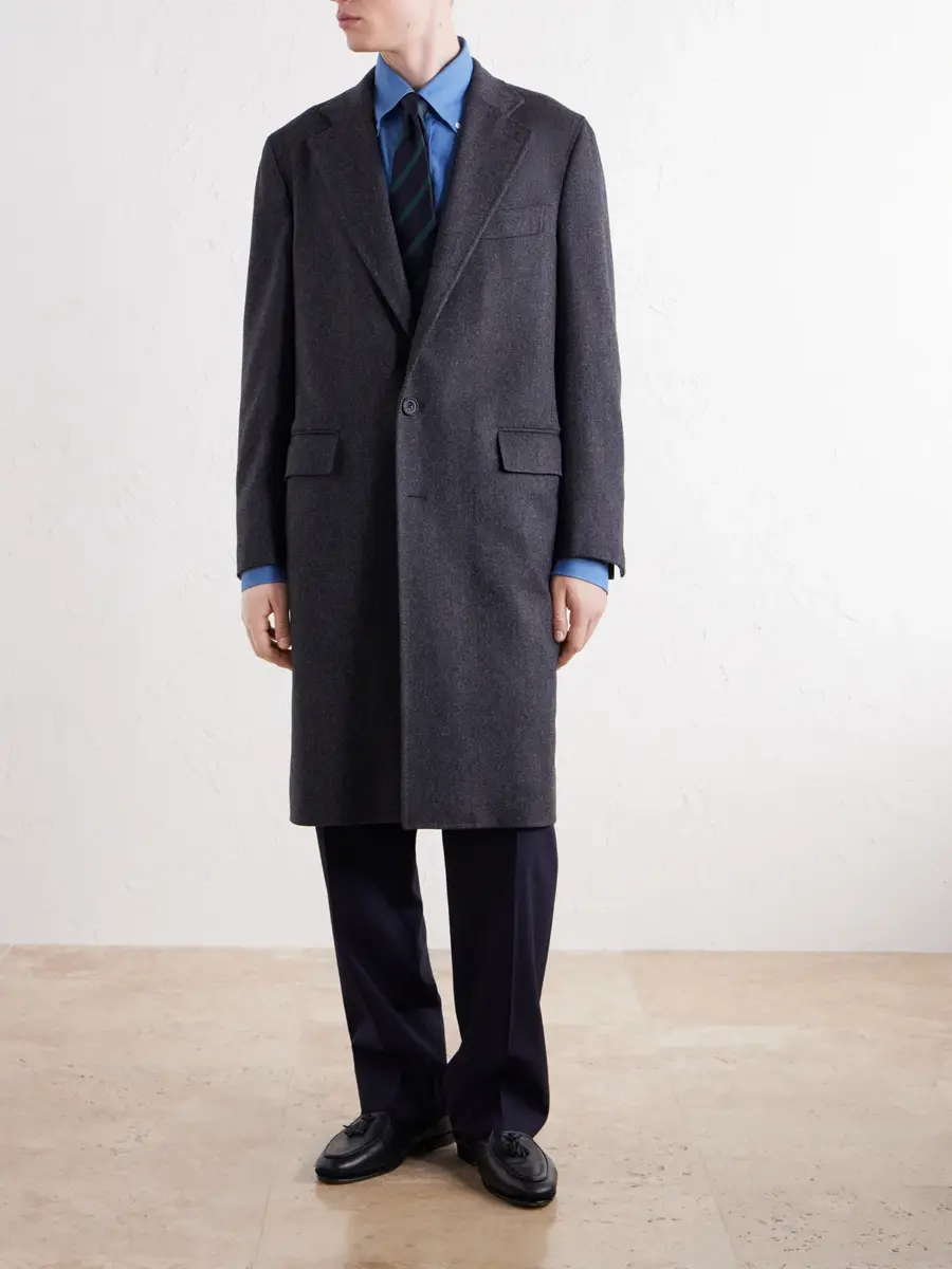 Rubinacci Herringbone Virgin Wool Coat - Men | Thumbnail 3 Rubinacci Herringbone Virgin Wool Coat - Men | Thumbnail 3