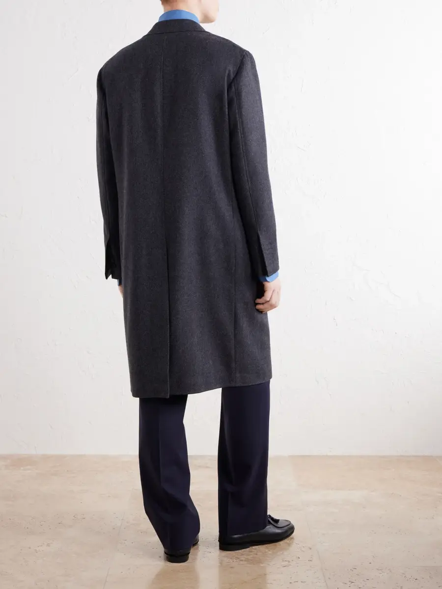 Rubinacci Herringbone Virgin Wool Coat - Men | Thumbnail 4 Rubinacci Herringbone Virgin Wool Coat - Men | Thumbnail 4