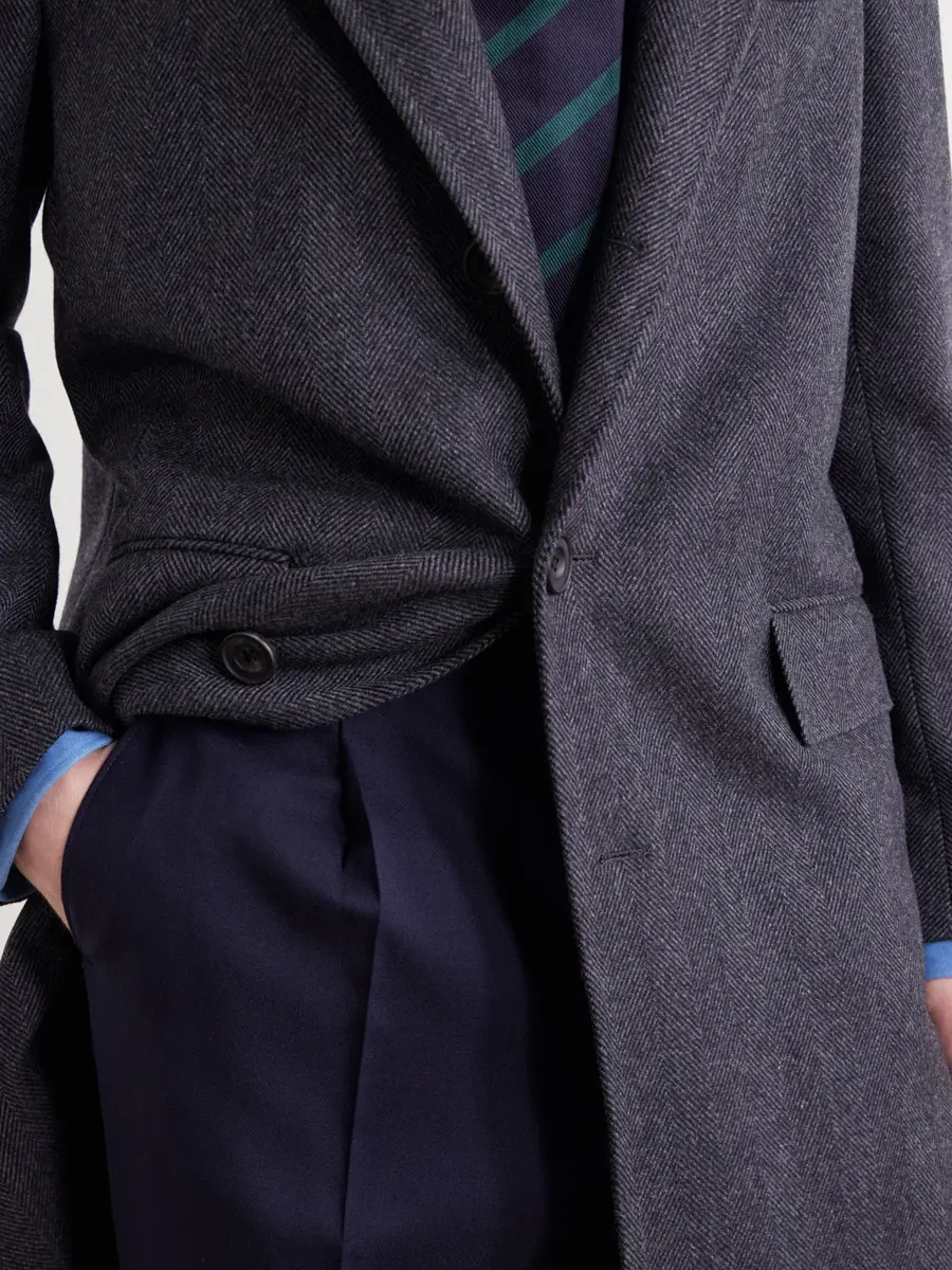 Rubinacci Herringbone Virgin Wool Coat - Men | Thumbnail 6 Rubinacci Herringbone Virgin Wool Coat - Men | Thumbnail 6