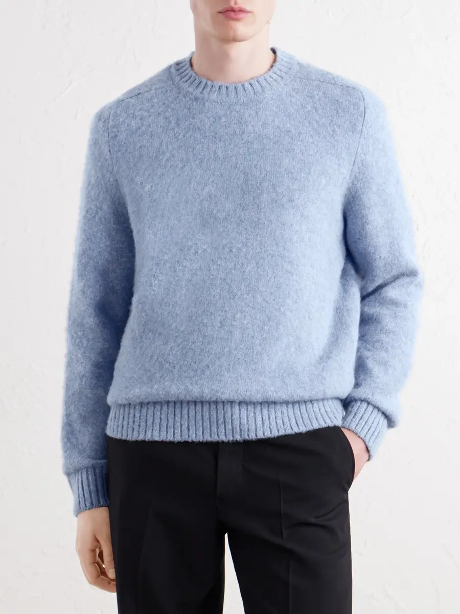Anderson & Sheppard Geelong Brushed-Wool Sweater - Men | Thumbnail 3 Anderson & Sheppard Geelong Brushed-Wool Sweater - Men | Thumbnail 3