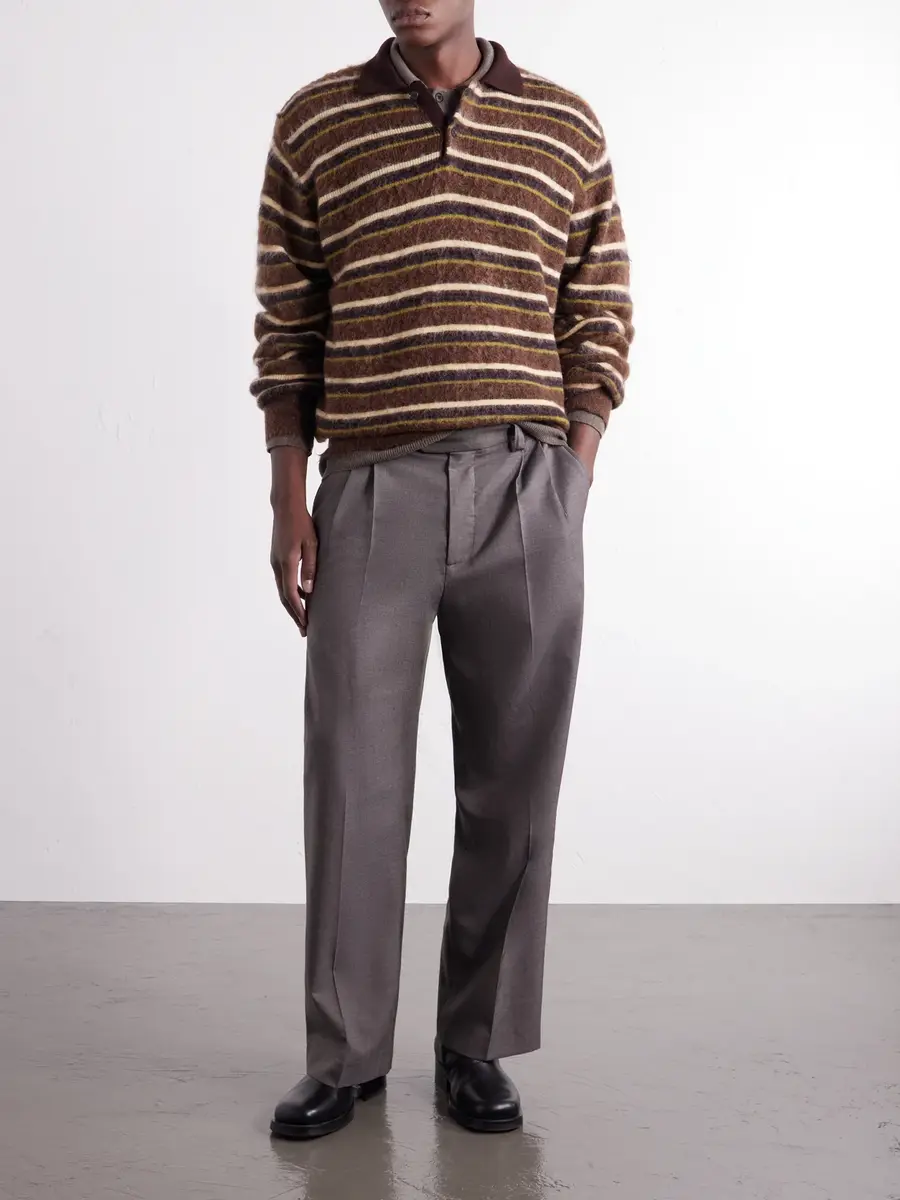ssstein Striped Brushed-Knit Polo Shirt - Men | Thumbnail 2 ssstein Striped Brushed-Knit Polo Shirt - Men | Thumbnail 2