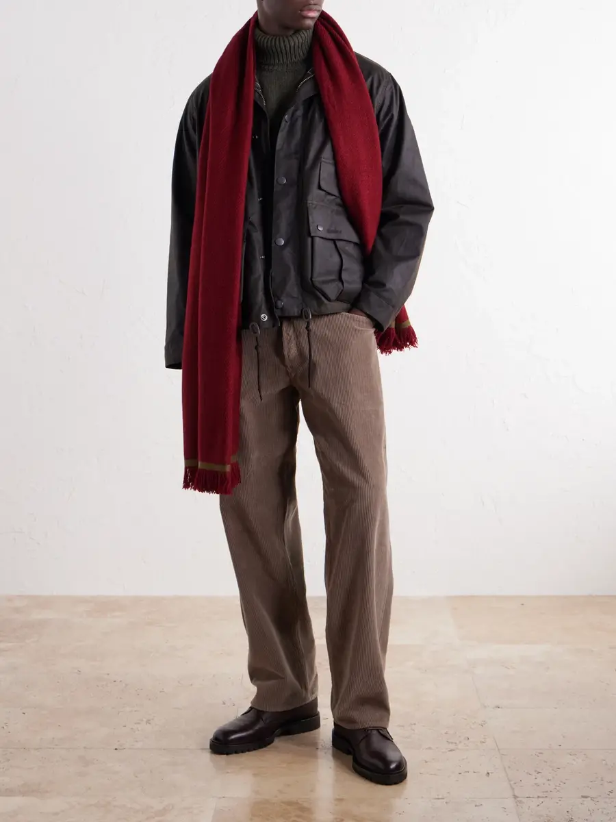 Anderson & Sheppard Fringed Cashmere-Twill Scarf - Men | Thumbnail 2 Anderson & Sheppard Fringed Cashmere-Twill Scarf - Men | Thumbnail 2