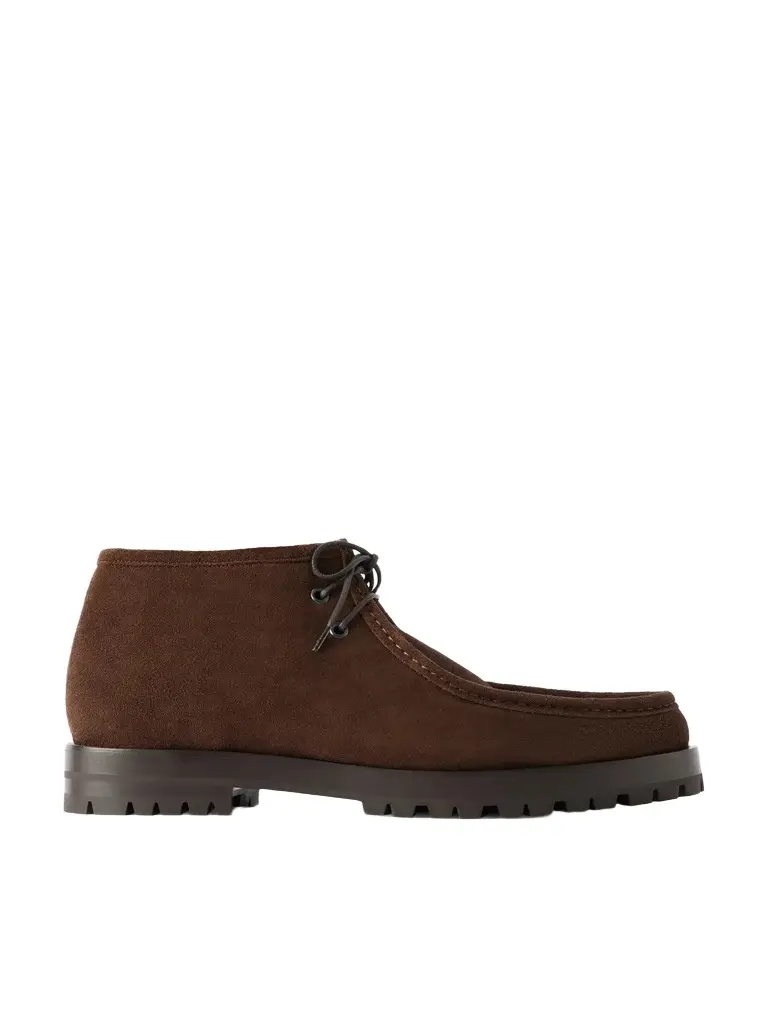 Manolo Blahnik Hawick Suede Lace-Up Boots - Men