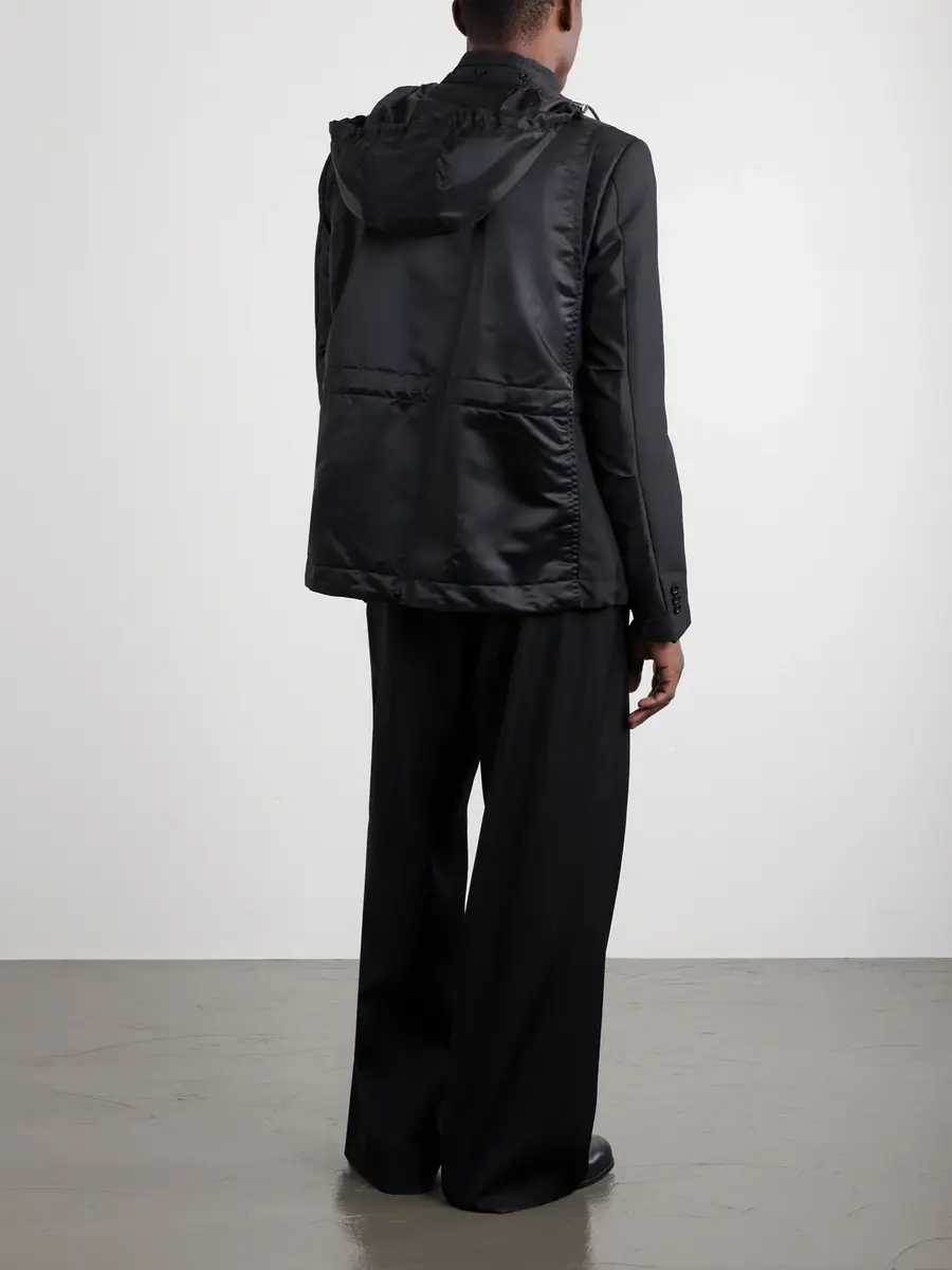 Sacai Grain De Poudre and Shell Hooded Blazer - Men | Thumbnail 4