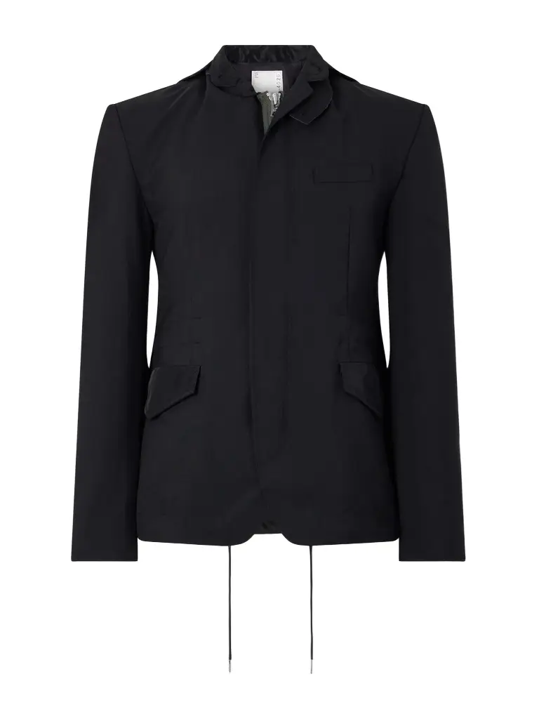 Sacai Grain De Poudre and Shell Hooded Blazer - Men