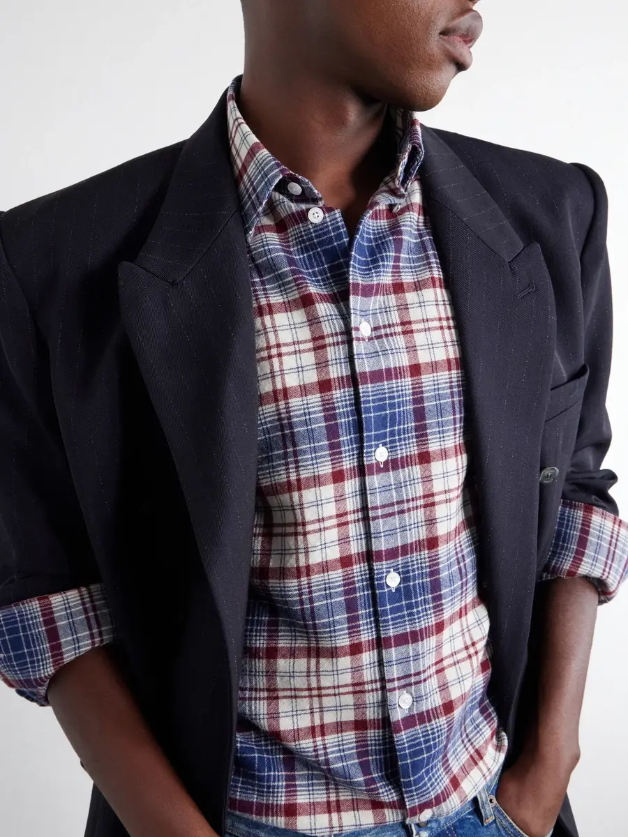 Willy Chavarria Checked Brushed Virgin Wool-Flannel Shirt - Men | Thumbnail 5 Willy Chavarria Checked Brushed Virgin Wool-Flannel Shirt - Men | Thumbnail 5