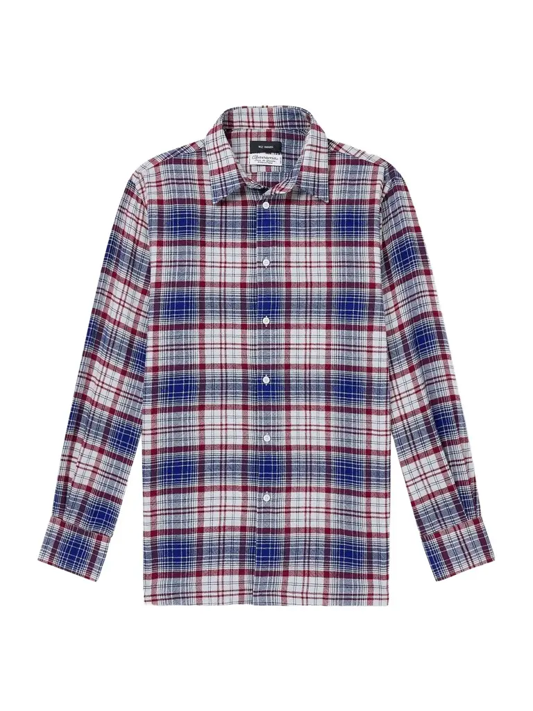 Willy Chavarria Checked Brushed Virgin Wool-Flannel Shirt - Men
