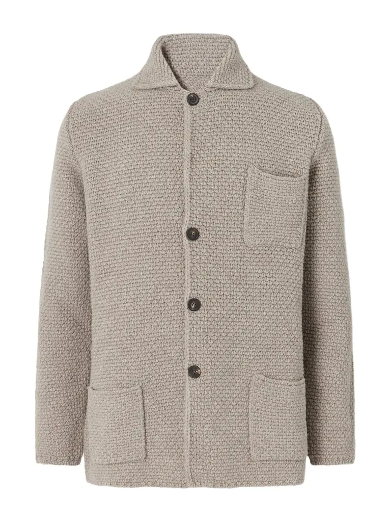 Merino Wool and Cashmere-Blend Cardigan - Men Merino Wool and Cashmere-Blend Cardigan - Men