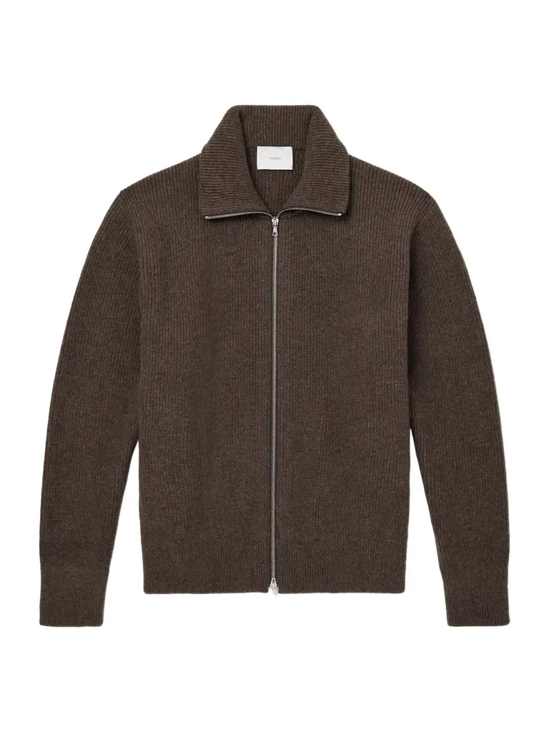 ssstein Ribbed Wool Zip-Up Cardigan - Men
