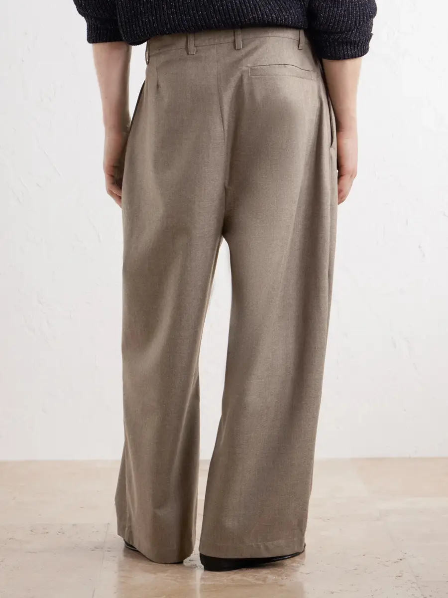 A Kind Of Guise Yesa Wide-Leg Pleated Mélange Virgin Wool-Twill Trousers - Men | Thumbnail 4 A Kind Of Guise Yesa Wide-Leg Pleated Mélange Virgin Wool-Twill Trousers - Men | Thumbnail 4