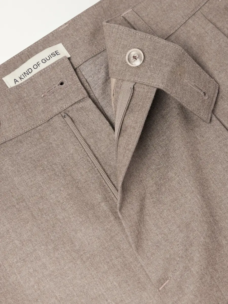 A Kind Of Guise Yesa Wide-Leg Pleated Mélange Virgin Wool-Twill Trousers - Men | Thumbnail 6 A Kind Of Guise Yesa Wide-Leg Pleated Mélange Virgin Wool-Twill Trousers - Men | Thumbnail 6