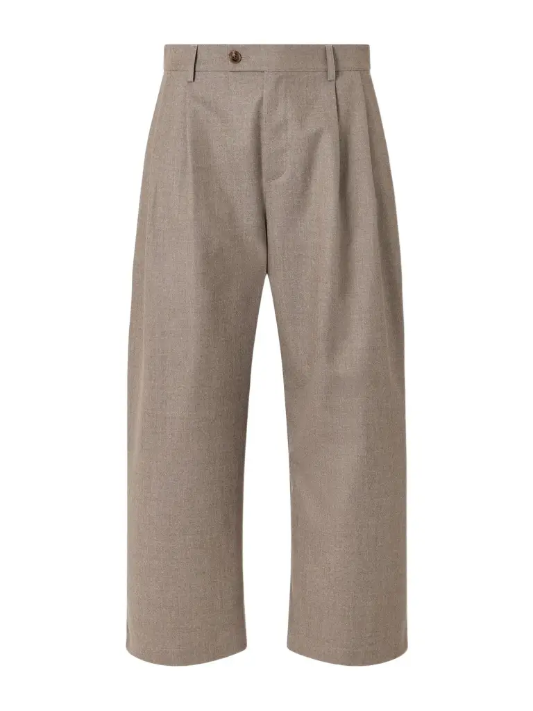 A Kind Of Guise Yesa Wide-Leg Pleated Mélange Virgin Wool-Twill Trousers - Men