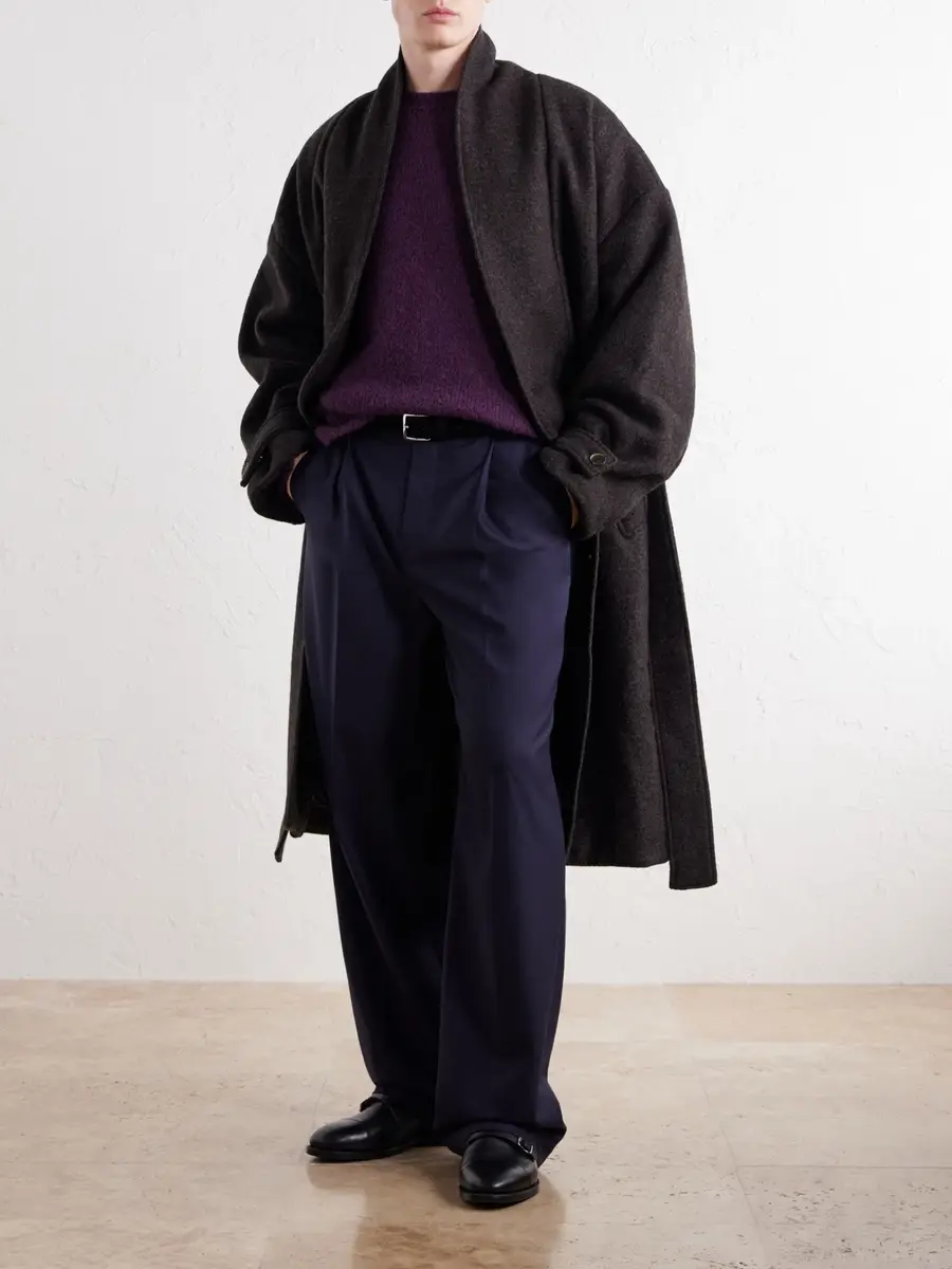 A Kind Of Guise Jaca Shawl-Collar Belted Virgin Wool-Felt Coat - Men | Thumbnail 2 A Kind Of Guise Jaca Shawl-Collar Belted Virgin Wool-Felt Coat - Men | Thumbnail 2