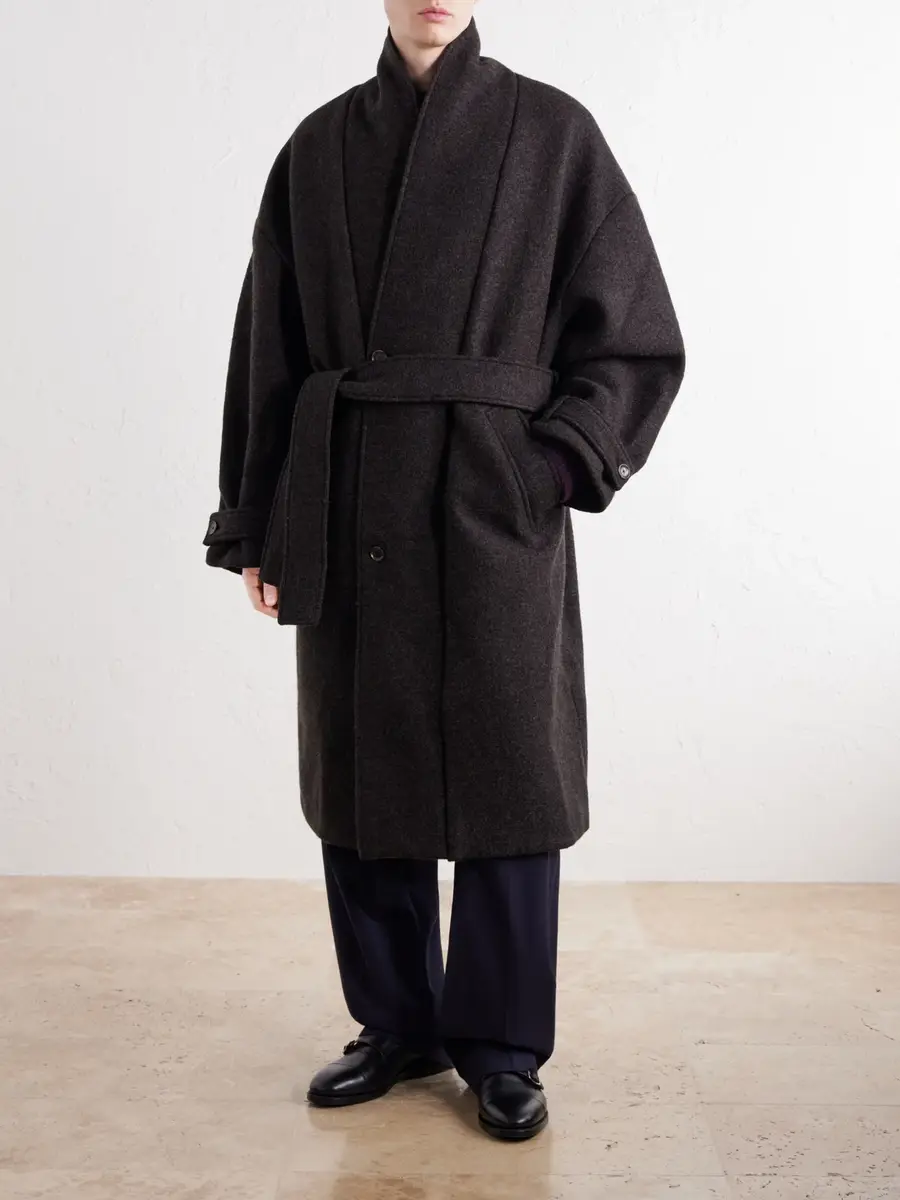 A Kind Of Guise Jaca Shawl-Collar Belted Virgin Wool-Felt Coat - Men | Thumbnail 3 A Kind Of Guise Jaca Shawl-Collar Belted Virgin Wool-Felt Coat - Men | Thumbnail 3