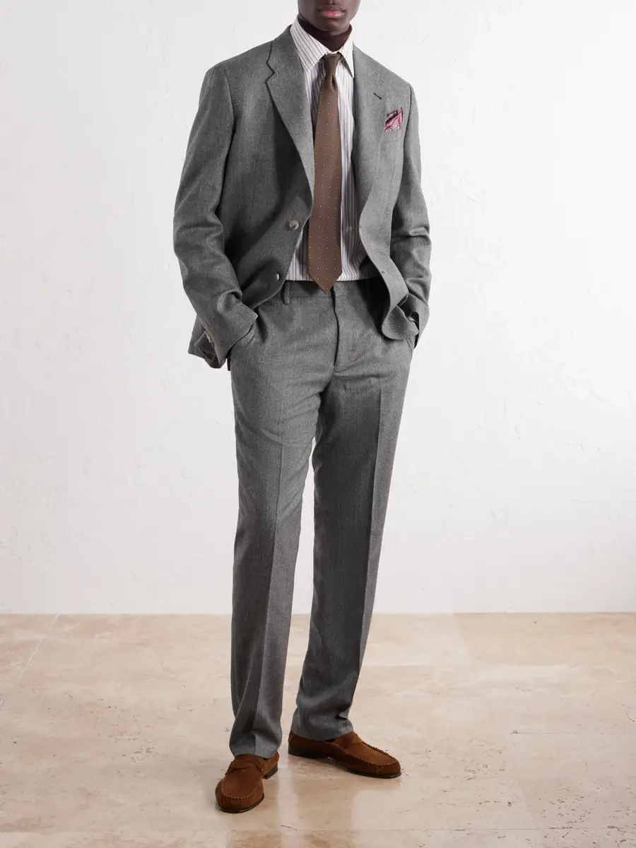 Paul Smith Brierley Straight-Leg Herringbone Wool and Cashmere-Blend Suit Trousers - Men | Thumbnail 2 Paul Smith Brierley Straight-Leg Herringbone Wool and Cashmere-Blend Suit Trousers - Men | Thumbnail 2
