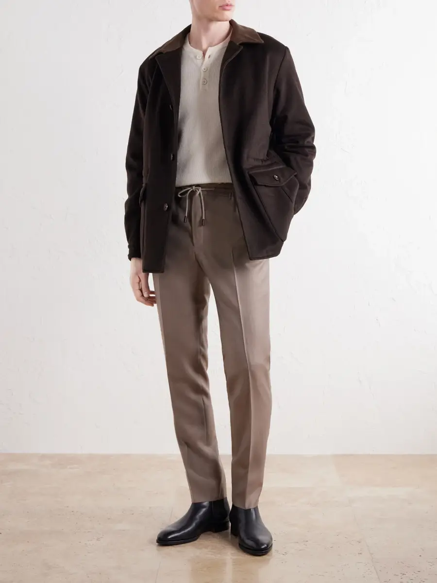 Slowear Tapered Wool and Silk-Blend Twill Drawstring Trousers - Men | Thumbnail 2 Slowear Tapered Wool and Silk-Blend Twill Drawstring Trousers - Men | Thumbnail 2